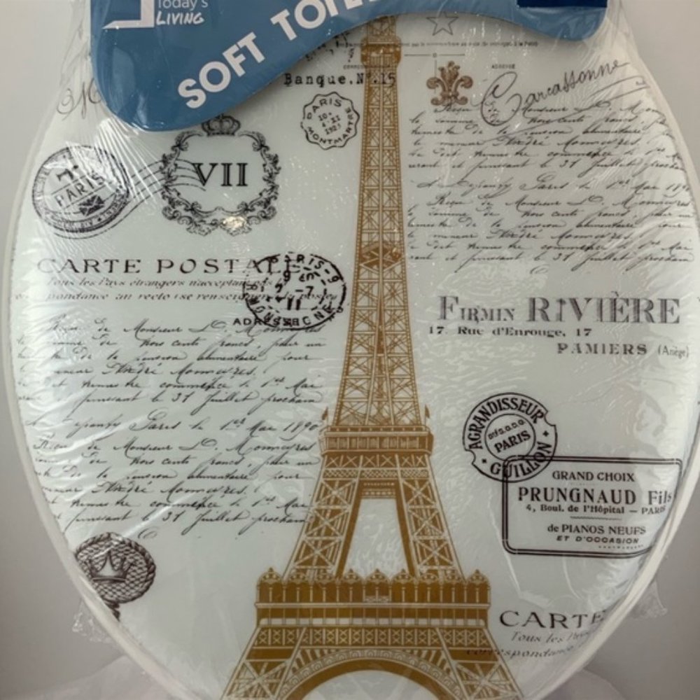 Paris Eiffel Tower French Toilet Seat Parisian French Country - Picture 13 of 15